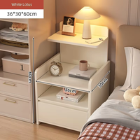 Table de chevet moderne minimaliste en bois avec tiroir épaissi, armoire de rangement multifonctionnelle, meuble de chambre à coucher