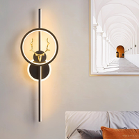Lampe murale moderne de luxe légère de style nordique, lampe murale LED minimaliste à bande longue pour tête de lit de chambre à coucher, grille de fond de mur