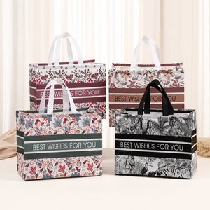 Borsa Tote in Tessuto Non Tessuto Laminato, Stampa Floreale e Animale Vintage, Grande Capacità, Riciclabile, Logo Personalizzato, Borsa <span class=keywords><strong>per</strong></span> la Spesa - Product Image 1