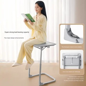 Складной столик SAIJI из ПВХ-кожи с регулировкой высоты и угла наклона, приставной к дивану, для учебы, работы за столом или использования в качестве прикроватной подставки - Product Image 4