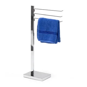 उच्च गुणवत्ता वाले स्टेनलेस स्टील बाथरूम स्नान तौलिया रैक तीन स्तरीय समायोज्य कुंडा तौलिया रैक