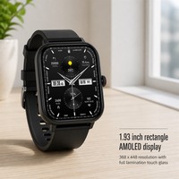 Montre connectée pour homme, écran rectangulaire AMOLED de 1,93 pouce, 368 x 448, couronne rotative, appel BT
