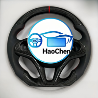 Volant en fibre de carbone pour mise à niveau de l'ancien au nouveau, avec logo brodé personnalisé et choix multiples de surpiqûres pour Honda Civic 9e génération FB FG
