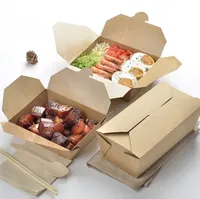 Hot Sale Einweg-Liefer verpackung zum Mitnehmen #1 ~ #13 Kraft papier box Umwelt freundlicher Lebensmittel behälter zum Mitnehmen Bio-Mittagessen zum Mitnehmen