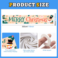 Décorations de Noël, de remise de diplômes, d'Halloween et de Diwali pour l'extérieur, grande bannière de Noël en polyester 9,8 pi x 1,6 pi, panneau suspendu pour jardin
