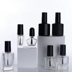 Großhandel leere Klebe flasche für Nägel Profession elle klare Nagellack flasche OEM Custom Square Nail Gel Polish Glasflasche