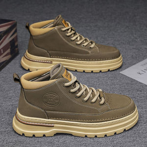Zapatos de Senderismo Transpirables, Ligeros, de Cuero Genuino y Malla, con Punta Redonda, Impermeables, para Hombre, para Todas las Estaciones - Product Image 1