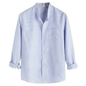 Chemise décontractée en flanelle unie pour homme, manches longues, col rabattu, bouton unique, infroissable, en coton tissé et fibre de bambou, idéale pour l'été - Product Image 3