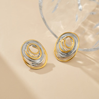 Boucles d'oreilles uniques en acier inoxydable plaqué or 18 carats PVD, style bohème vintage, motif vortex, tendance INS hiver 2027 Dazan New Wave, cadeau de Noël