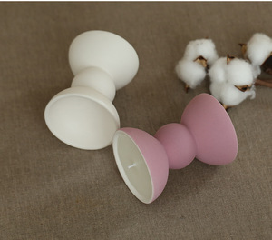 Stoples lilin Mini 2 Oz 50ml kecil merah muda kecil keramik kecil stoples lilin vas mewah - Product Image 3