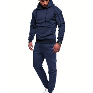 Casual Wear <b>Men</b> Regular Fit Eco-Friendly Printed Quick Dry Breathable Midweight Polyester/Cotton Pullover Hoodie <b>Trouser</b> Set - Product Image 3