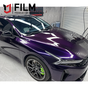 Pellicola Adesiva in Vinile per Car Wrapping del Produttore Lucida Senza Bolle d'Aria Rivestimento per Auto Super Lucido Viola Mezzanotte per Veicoli - Product Image 2