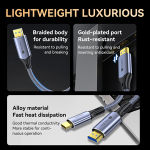 USB C <span class=keywords><strong>a</strong></span> <span class=keywords><strong>HDMI</strong></span> 2,1 <span class=keywords><strong>Cable</strong></span> tipo C <span class=keywords><strong>a</strong></span> <span class=keywords><strong>HDMI</strong></span> <span class=keywords><strong>Cable</strong></span> 8K60Hz 4K120HZ 6.6FT <span class=keywords><strong>Convertidor</strong></span> para teatro Teléfono móvil Altavoces <span class=keywords><strong>de</strong></span> audio y video para automóvil - Product Image 6