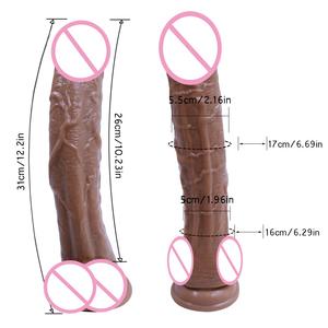 Dildo Silikon Cair Bentuk <span class=keywords><strong>Penis</strong></span> Simulasi Mulut Bengkok untuk Pasangan, Masturbator Wanita, Perlengkapan Dewasa - Product Image 3