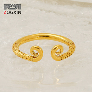 Zogxin Gold Plated <b>Open</b> <b>Ring</b> Geometric Design Unisex Fashion Jewelry Gift - Product Image 1