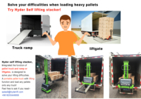 Chariot élévateur entièrement électrique Hyder 1 tonne avec déplaceur latéral hydraulique et pneus pleins pour utilisation avec transpalette auto-chargeur