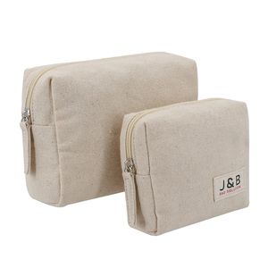 Cosmetic Pouch Make Up Cosmetic Bag Eco Linen Cosmetic Make Up Zipper Pouch Bag With Cotton Private Label Logo Natural Skincare Toiletry Storage Promotional Bags