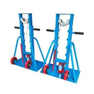 hydraulic drum jack range are used to decoil cable Angled legs of jack ensure superior grip to uneven surface