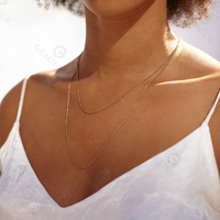 Collier Gemnel en argent sterling 925, chaîne classique en câble, or 18 carats, 1,2 mm, vente chaude
