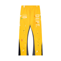 Pantalon de survêtement décontracté pour homme en pur coton, style classique, avec imprimé lettres effet éclaboussures graffiti et patchwork, de la collection Galleries Dept
