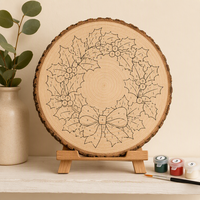 Plaque en bois naturel brut en vrac pour projets artisanaux de Noël, motifs variés, fournitures pour fêtes intérieures