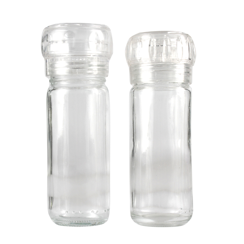 Round Glass Storage Container Seasoning Bottle Condiment Jar Spice Glass Bottles Salt Pepper Spice Jar With Screw Lids
