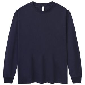 เสื้อสเวตเตอร์คอกลมแขนยาวแบบสวมหัวสำหรับผู้ชายเสื้อสเวตเตอร์ผ้าคอตตอนถักสีพื้นผ้าเจอร์100% ออกแบบโลโก้ได้ตามต้องการ - Product Image 4