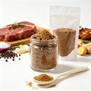 Condimento in Polvere al Pepe Nero per Bistecche, Polvere Aromatizzante Composta per Snack Soffiati, Patatine, Crostine di Riso - Product Image 1