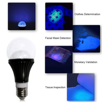 Lampe Piège à Insectes AC 110V-220V A19 Culot E26 Décoration Paysagère Résidentielle 12W Ampoule LED UV Violette Noire CRI 80 1000
