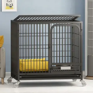 Vente en gros, Tube carré multicolore adapté à l'intérieur et à l'extérieur, roues solides et durables, Cage pour chien en acier inoxydable, Cage pour animaux de compagnie