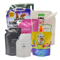 Pochette souple personnalisée avec bec verseur, de qualité alimentaire, résistante à l'huile, pour l'emballage de ghee, huile de cuisson, miel, sirop, détergent liquide