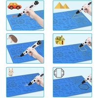 Grand tapis de dessin 3D en silicone pour stylo d'impression 3D, modèle de dessin et d'écriture 3D avec capuchon de protection pour les doigts