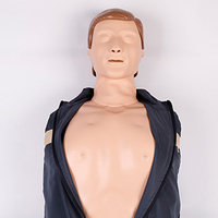 Modelo de RCP de medio cuerpo para entrenamiento de estudiantes, simulador de reanimación cardíaca computarizada de PVC, maniquí de ciencia médica para entrenamiento de RCP