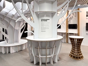 Tùy chỉnh phong cách hiện đại có thể gập lại gian hàng triển lãm thân thiện với môi dọc kết cấu sóng kệ trưng bày - Product Image 6