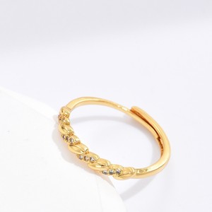 Anneau Popularité Européenne Et Américaine Personnalité Blé Zircon Anneau Ouvert Lumière De Luxe Design De Mode Anneau Haut De Gamme - Product Image 4