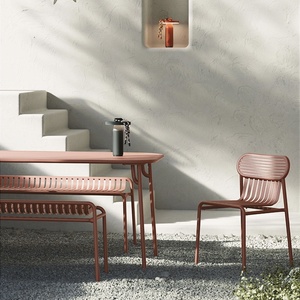 Ensemble bistrot d'extérieur <span class=keywords><strong>en</strong></span> <span class=keywords><strong>fer</strong></span> forgé et aluminium au design nordique |   Ensemble table et chaises <span class=keywords><strong>de</strong></span> <span class=keywords><strong>jardin</strong></span> modernes pour cours, cafés et salons <span class=keywords><strong>de</strong></span> thé - Product Image 5