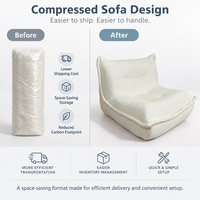 Canapé modulaire moderne en tissu, fauteuil nid d'abeille inclinable avec confort extra doux, canapé paresseux compressé pour chambre/salon