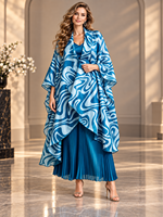 Ensembles de pantalons plissés maxi à col en V pour femmes, élégants, décontractés, pour les fêtes, grandes tailles, vente en gros