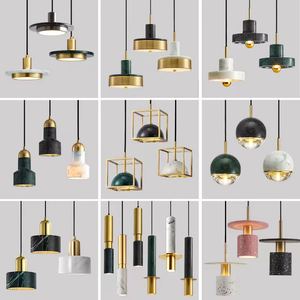 Lámpara colgante de mármol de una sola cabeza moderna minimalista nórdica, Mostrador de Bar de restaurante creativo para lámpara colgante de araña de lujo - Product Image 4