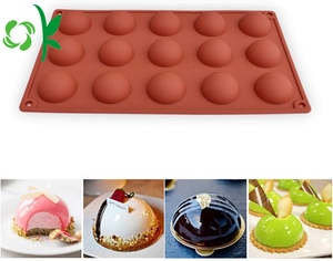 OKSILICONE 15 hémisphères demi-cercle Silicone gâteau moule chocolat décoration Dessert pour la cuisson gâteau <span class=keywords><strong>Mousse</strong></span> Silicone gâteau moule