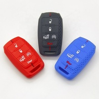 Coque de clé en silicone souple à texture nid d'abeille, antidérapante et absorbant la poussière, protection pour clé de Dodge Ram, directement de l'usine, faible MOQ.