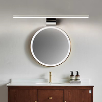 Applique murale LED moderne pour salle de bain, indice de protection IP44, montage mural, lampes décoratives pour miroir de salle de bain, à intensité variable, commande tactile, finition chromée
