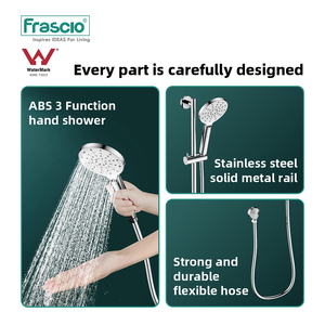 Frascio Solid Round SS 304 Badezimmer Dusch schiene Bad zubehör Verstellbare Schiebe stange Set mit Dusch kopf - Product Image 6