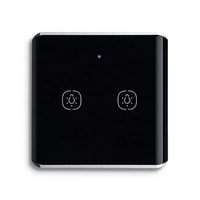 Interrupteur mural intelligent Zigbee 2 gangs avec capteur tactile, contrôle à une touche pour appareils connectés, application Smart Life