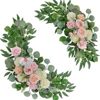 Lot de 2 décorations florales modernes et élégantes faites à la main pour cérémonies de remise de diplômes et mariages, guirlandes de bienvenue en soie artificielle pour toile de fond