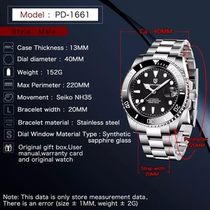 Montre mécanique automatique PAGANI DESIGN <span class=keywords><strong>1661</strong></span> NH35A Japon Haute Qualité pour Homme - Product Image 6