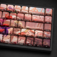 Custom LOL Dumpling Darlings Seraphine 68-Key Side-Printed PBT Dye-Sub OEM Profile Keycaps Set for Mechanical Gaming Keyboard