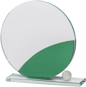 Trofeo de Vidrio Noble al por Mayor con Motivo de Hoja Verde, Premio de Calidad Premium para Deportes, Golf y Reconocimiento Empresarial - Product Image 1