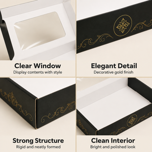 Boîte d'emballage pour gâteaux transparente personnalisée haut de gamme avec fenêtre, boîtes en papier pour boulangerie personnalisées - Product Image 3