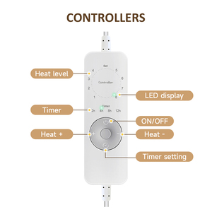 <span class=keywords><strong>Couverture</strong></span> <span class=keywords><strong>chauffante</strong></span> électrique lavable avec double télécommande, 8 niveaux de chaleur, minuterie 2H/4H/8H/12H, en polaire, pour <span class=keywords><strong>lit</strong></span> - Product Image 3